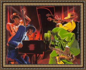 Jazz Framed Paintings - Mood 4 Jazz by Steven Johnson