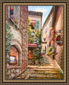 Sung Kim Framed Paintings - Gallery Steps by Sung Kim