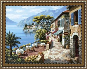 Sung Kim Framed Paintings - Overlook Cafe II by Sung Kim