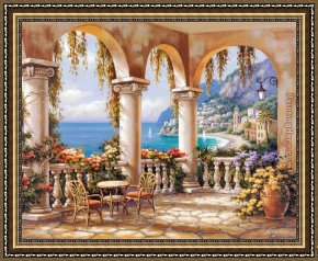 Sung Kim Framed Paintings - Terrace Arch I by Sung Kim