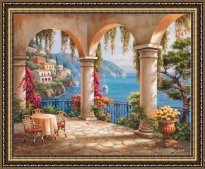Sung Kim Framed Paintings - Terrace Arch II by Sung Kim