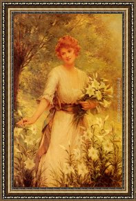 Sydney Harbour Framed Paintings - Picking Wild Flowers by Sydney Kendrick