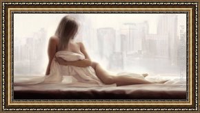Heaven in New York Framed Paintings - Heaven in New York by Talantbek Chekirov