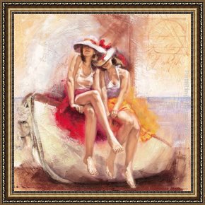 Spirits at Play II Framed Paintings - Kindred Spirits by Talantbek Chekirov