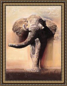 The King And The Beggar-maid Framed Paintings - King of Savannah by Talantbek Chekirov