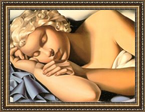 Lempicka Framed Paintings - Girl Sleeping by Tamara de Lempicka