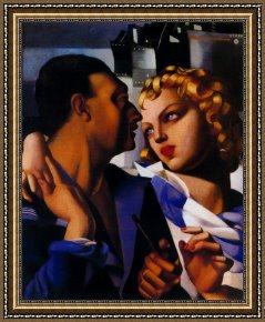 Le Vertige, Idylle Framed Paintings - Idylle by Tamara de Lempicka