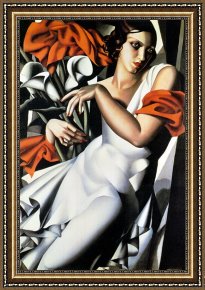 Portrait of Alessandro Manzoni Framed Paintings - Portrait of Ira by Tamara de Lempicka
