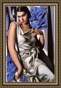 Madame Framed Paintings - Portrait of Madame by Tamara de Lempicka