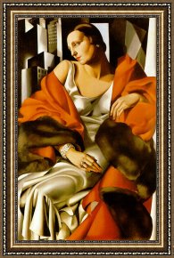 Portrait of Alessandro Manzoni Framed Paintings - Portrait of Madame Boucard by Tamara de Lempicka