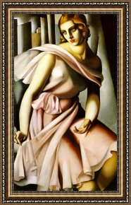 Lempicka Framed Paintings - Portrait of Romana de la Salle by Tamara de Lempicka