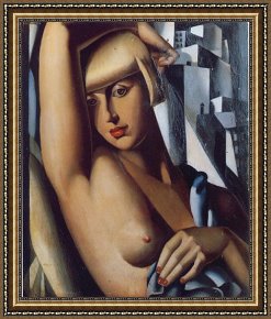 Lempicka Framed Paintings - Portrait of Suzy Solidor by Tamara de Lempicka