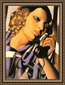 Lempicka Framed Paintings - The Telephone by Tamara de Lempicka
