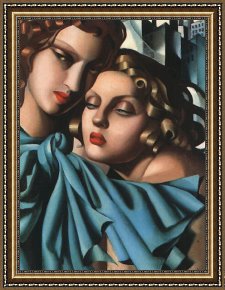 Lempicka Framed Paintings - Two Girls by Tamara de Lempicka