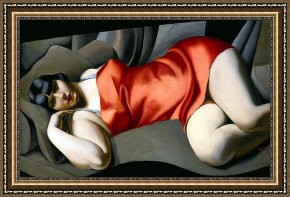 Lempicka Framed Paintings - Woman in Red by Tamara de Lempicka