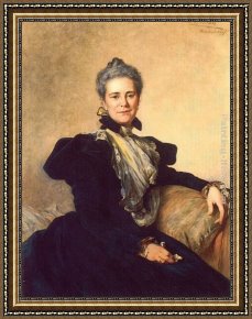 Portrait of Mrs Abney Framed Paintings - Portrait of Mrs Charles Lockhart by Theobald Chartran