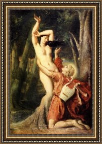 Apollo Framed Paintings - Apollo and Daphne by Theodore Chasseriau