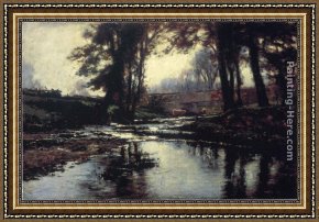 Pleasant Company Framed Paintings - Pleasant Run by Theodore Clement Steele