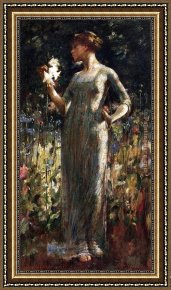The King And The Beggar-maid Framed Paintings - A King's Daughter by Theodore Robinson