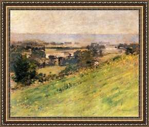 View of The Seine Framed Paintings - View of the Seine by Theodore Robinson