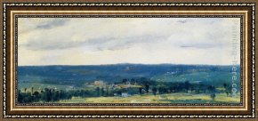 Rouen Framed Paintings - The Seine Valley near Rouen by Theodore Rousseau