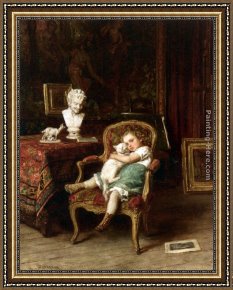 Friends Framed Paintings - Best Friends by Theophile-Emmanuel Duverger