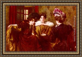 The Gossip Framed Paintings - No! Gossip by Thomas Benjamin Kennington
