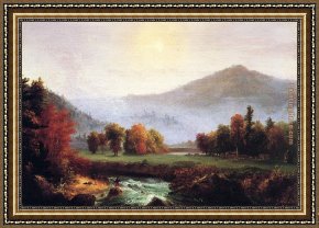 A View of The Forum Framed Paintings - A View in the United States of America in Autumn by Thomas Cole