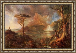 Hamlet Play Scene Framed Paintings - A Wild Scene by Thomas Cole