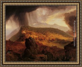 In Western Mountains Framed Paintings - Catskill Mountain House The Four Elements by Thomas Cole