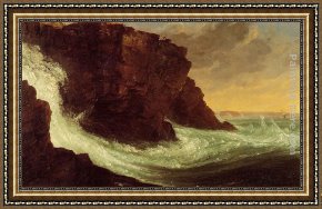 Arabs Crossing The Desert Framed Paintings - Frenchman's Bay, Mt. Desert Island by Thomas Cole