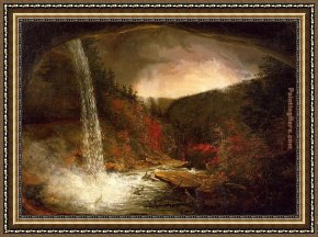 The Fall of Man Framed Paintings - Kaaterskill Falls by Thomas Cole