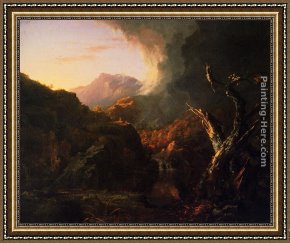 Spirit of The Dead Watching Framed Paintings - Landscape with Dead Tree by Thomas Cole