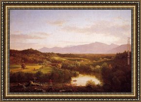 The Wolf River, Kansas Framed Paintings - River in the Catskills by Thomas Cole