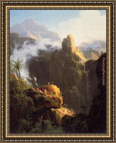 Saint Cosmas And Saint Damian Salvaged Framed Paintings - Saint John in the Wilderness by Thomas Cole