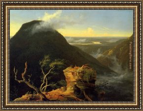 Ducks on a Riverbank on a Sunny Afternoon Framed Paintings - Sunny Morning on the Hudson River by Thomas Cole