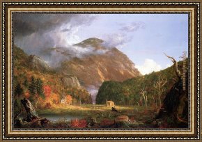 Mountain Poppies III Framed Paintings - The Notch of the White Mountains (Crawford Notch) by Thomas Cole
