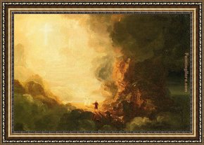 Cross in The Wilderness Framed Paintings - The Pilgrim of the Cross at the End of His Journey by Thomas Cole