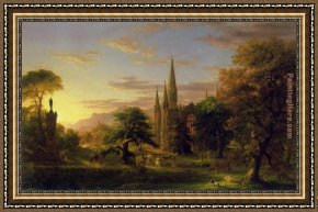 Return Framed Paintings - The Return by Thomas Cole