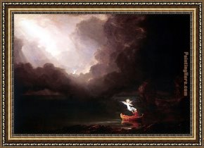 Life Framed Paintings - The Voyage of Life Old Age by Thomas Cole