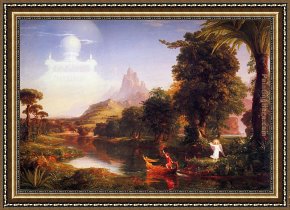 Life Framed Paintings - The Voyage of Life Youth by Thomas Cole