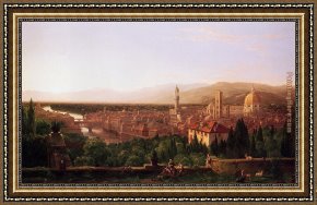 A View of The Forum Framed Paintings - View of Florence from San Miniato by Thomas Cole