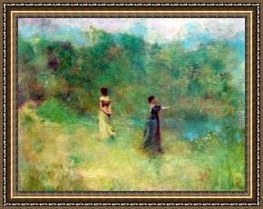 Summer Framed Paintings - Summer by Thomas Dewing