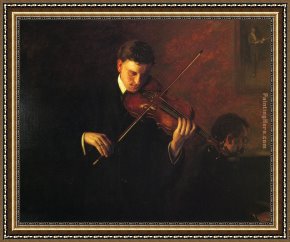 Music Framed Paintings - Music by Thomas Eakins