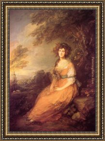 Portrait of Mrs Abney Framed Paintings - Mrs Sheridan by Thomas Gainsborough