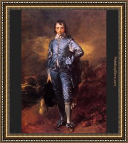 The Blue Window Framed Paintings - The Blue Boy by Thomas Gainsborough