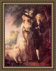 Thomas Gainsborough Framed Paintings - The Morning Walk by Thomas Gainsborough
