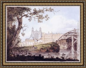 Willie Gillis in College Framed Paintings - Eton College from Datchet Road by Thomas Girtin