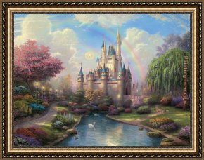 Thomas Kinkade Country Living Framed Paintings - a new day at the Cinderella's castle by Thomas Kinkade
