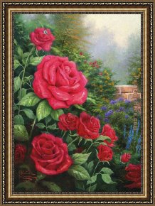 The Era of The Red Guards Framed Paintings - A Perfect Red Rose by Thomas Kinkade